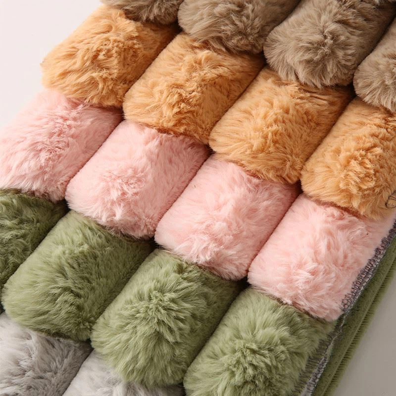 Long Pile Stripe Velour Fabric